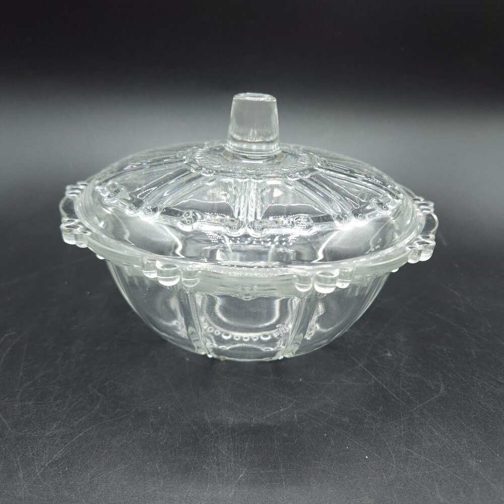 Crystal Clear Glass Covered Candy Dish